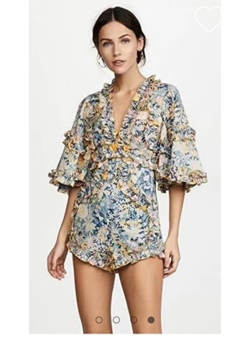 ALICE MCCALL Choose Me Romper Blue Floral Size 4